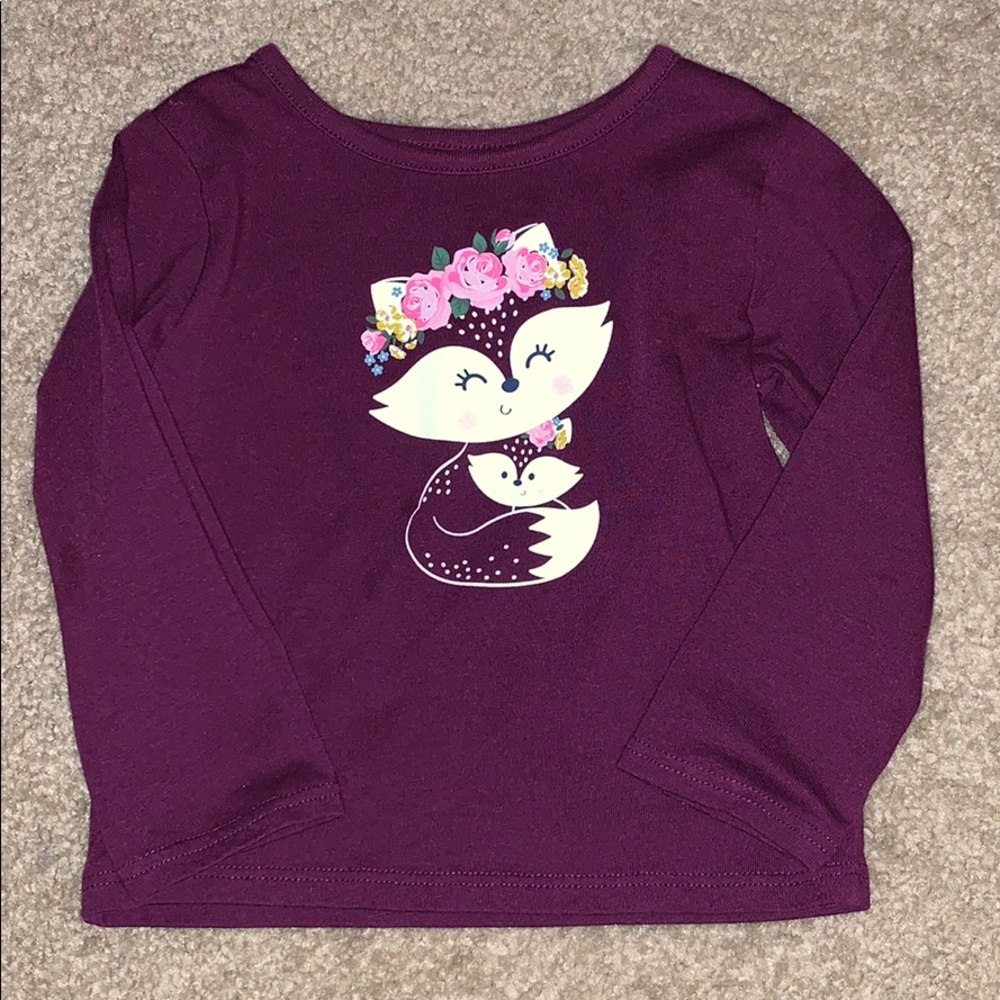 🌟10/$10🌟Fox and flower crown long sleeve shirt